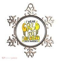 Childhood Cancer Awareness Support Retro Yellow Ribbon Ornament thumb 0