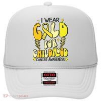 Childhood Cancer Awareness Support Retro Yellow Ribbon Hat thumb 0