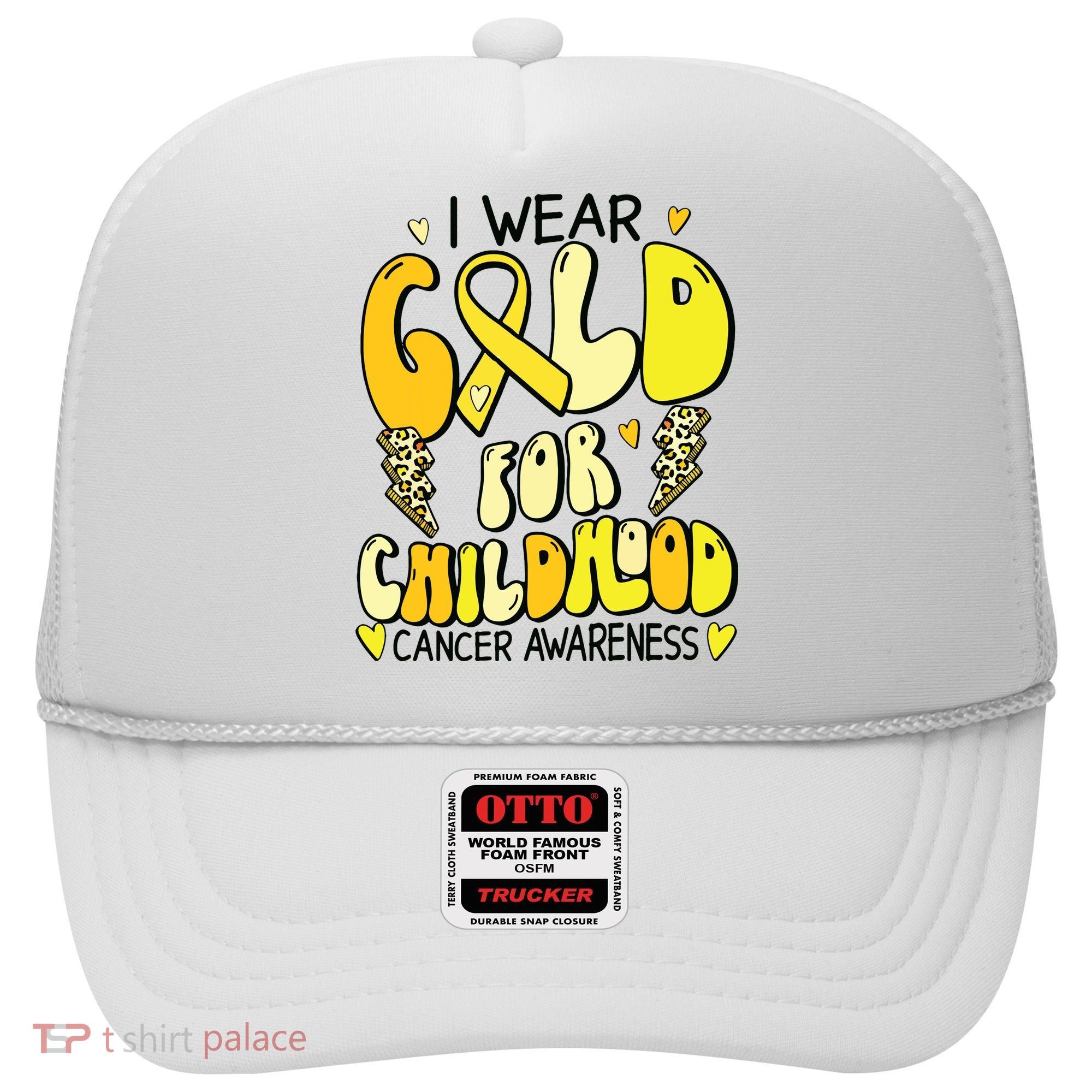 Childhood Cancer Awareness Support Retro Yellow Ribbon Hat