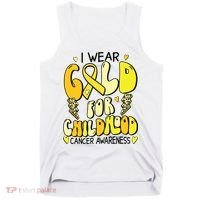 Childhood Cancer Awareness Support Retro Yellow Ribbon Tank Top thumb 0