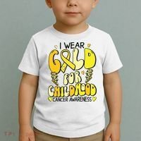 Childhood Cancer Awareness Support Retro Yellow Ribbon Toddler T-Shirt thumb 2