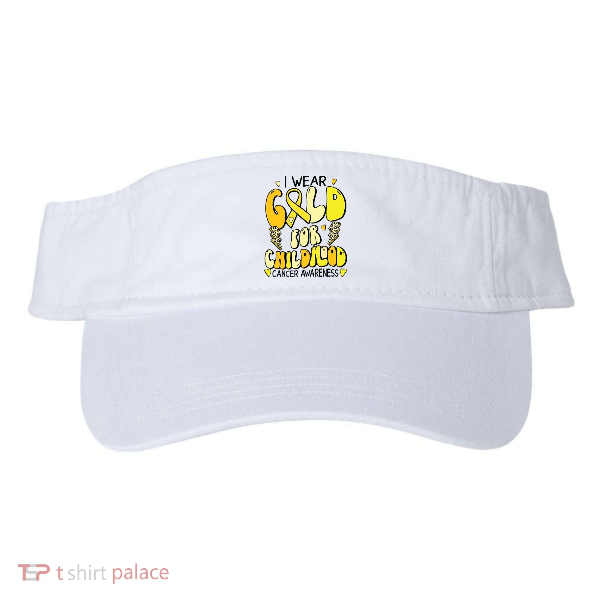 Childhood Cancer Awareness Support Retro Yellow Ribbon Visor