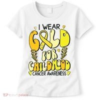 Childhood Cancer Awareness Support Retro Yellow Ribbon Women's T-Shirt thumb 0
