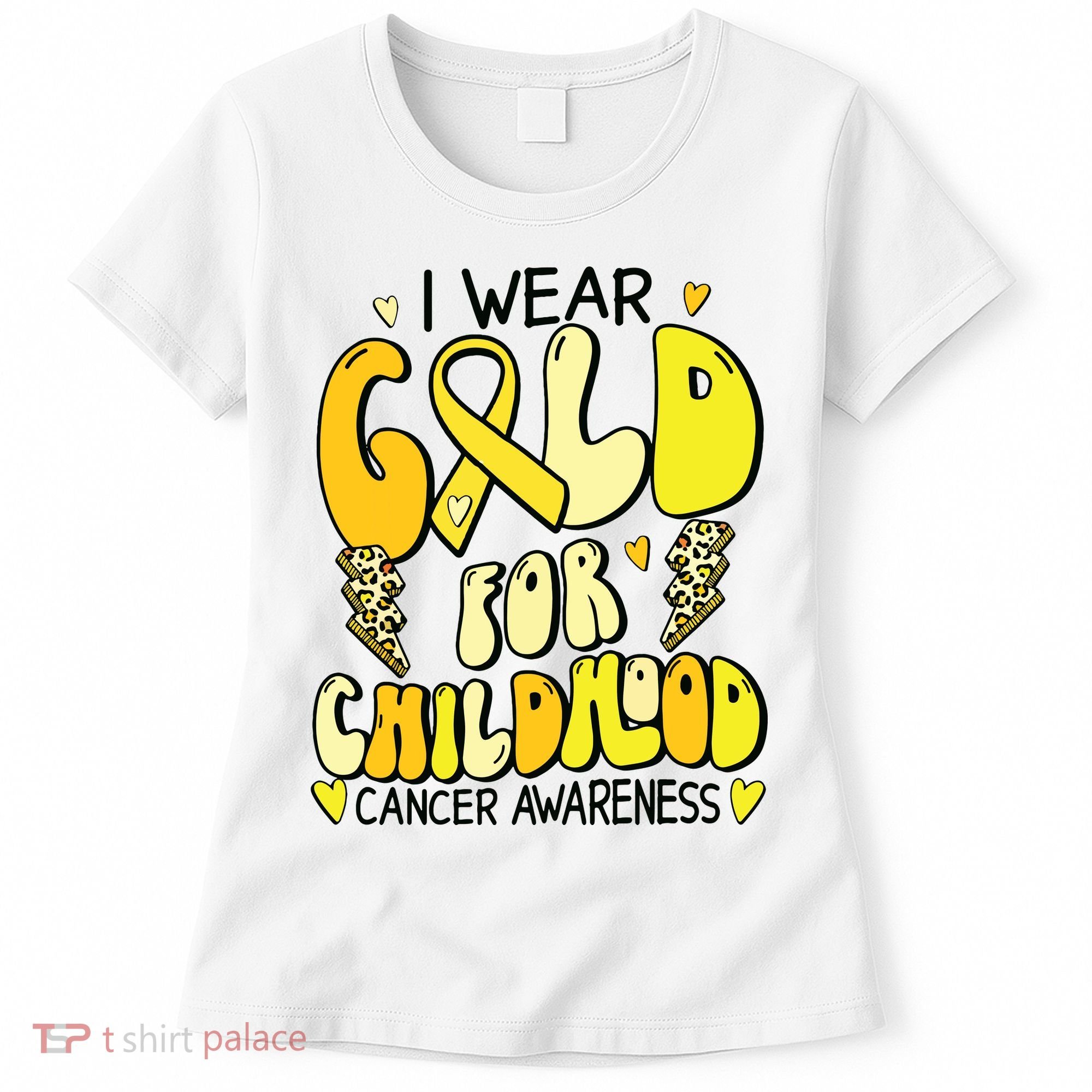 Childhood Cancer Awareness Support Retro Yellow Ribbon Women's T-Shirt