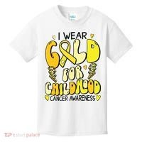 Childhood Cancer Awareness Support Retro Yellow Ribbon Kids T-Shirt thumb 0