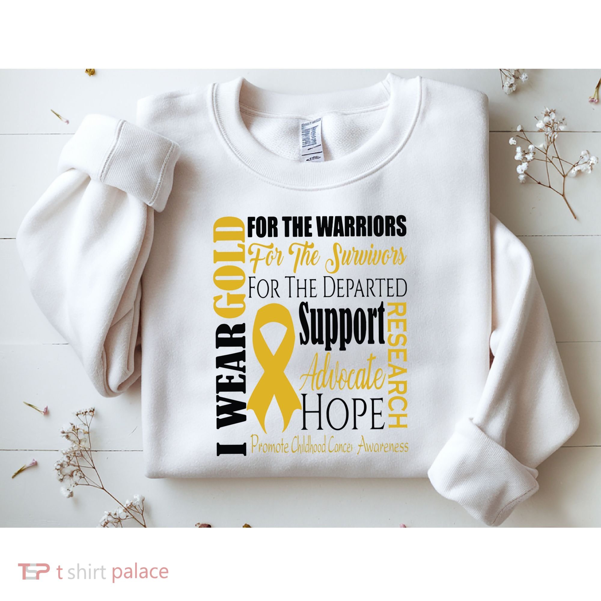 Childhood Cancer Awareness T Gold For A Child Fight Sweatshirt