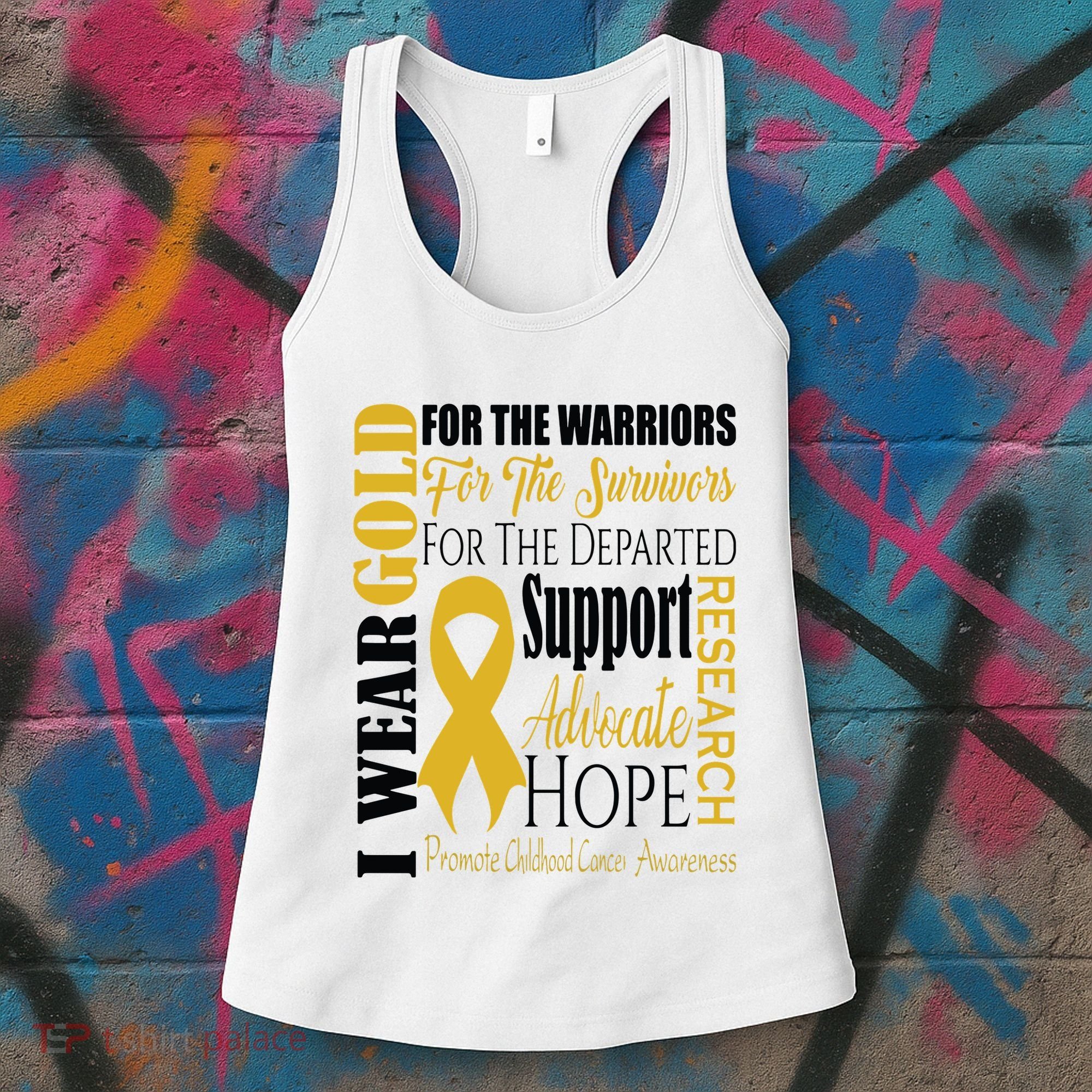 Childhood Cancer Awareness T Gold For A Child Fight Women's Tank Top