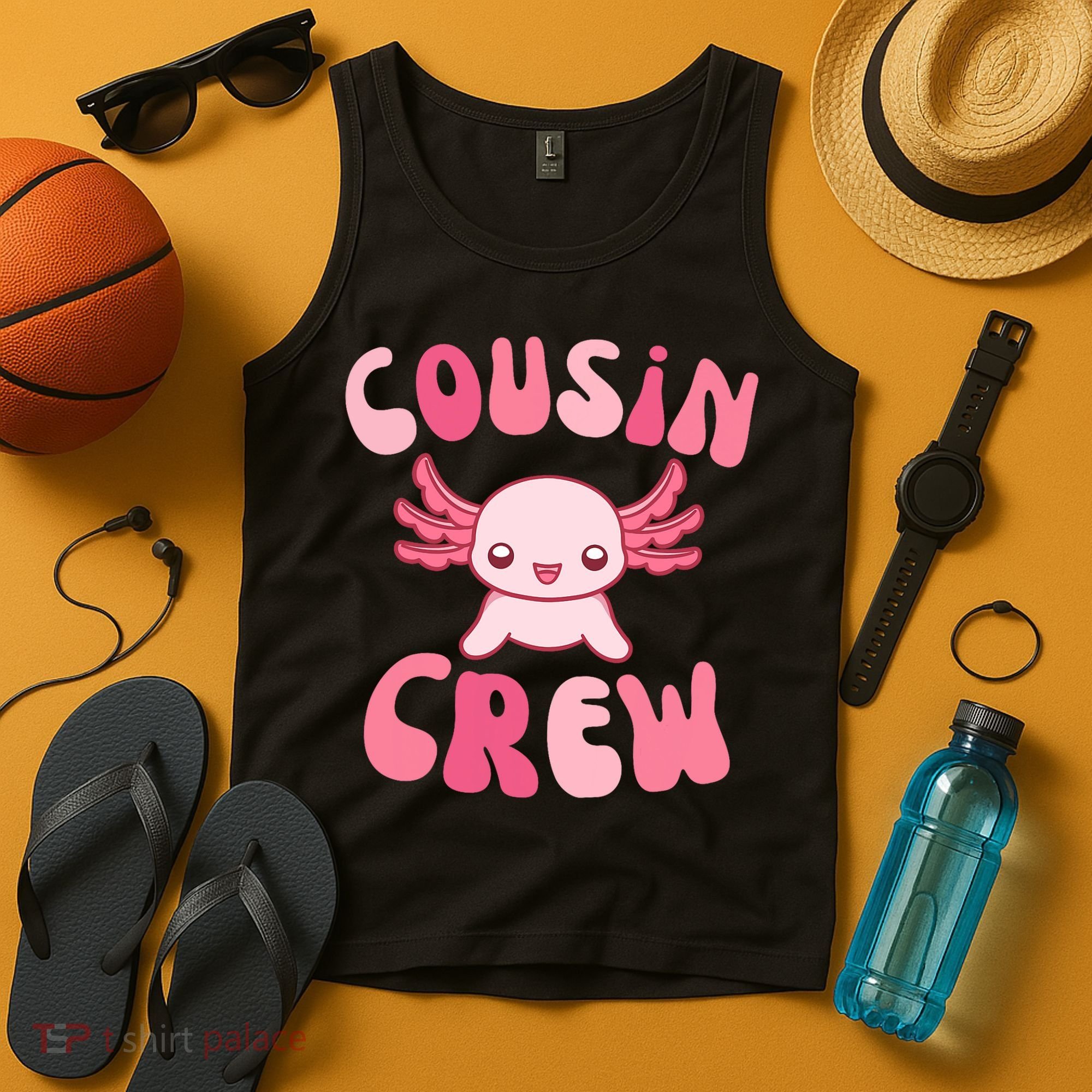 Cousin Crew Axolotl Lover Matching Family  Tank Top