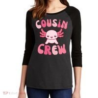 Cousin Crew Axolotl Lover Matching Family  Women's Tri-Blend 3/4-Sleeve Raglan Shirt thumb 2