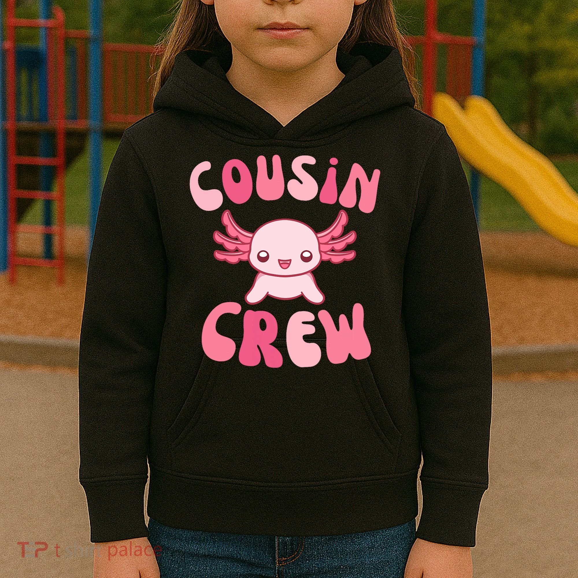 Cousin Crew Axolotl Lover Matching Family  Kids Hoodie