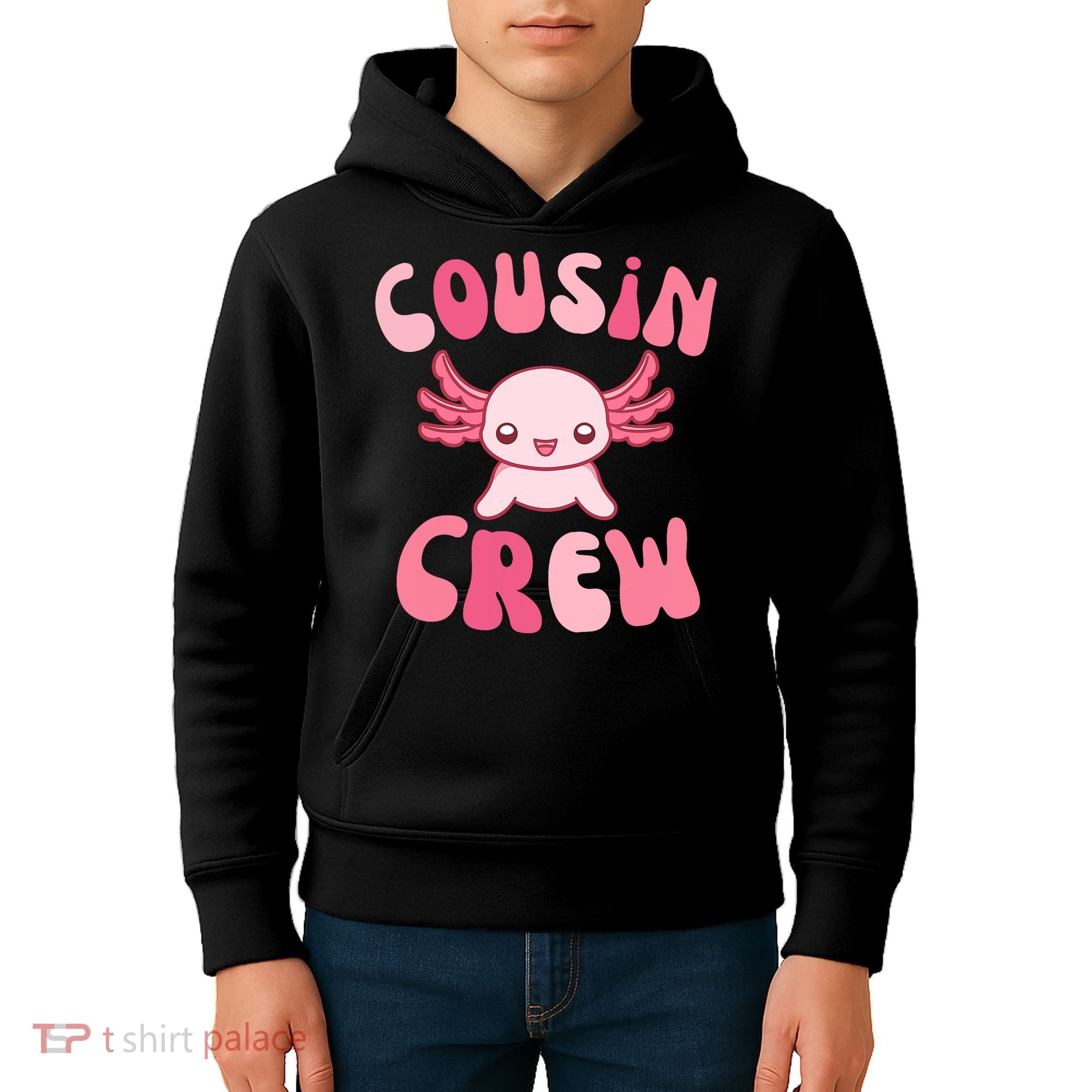 Cousin Crew Axolotl Lover Matching Family  Kids Hoodie
