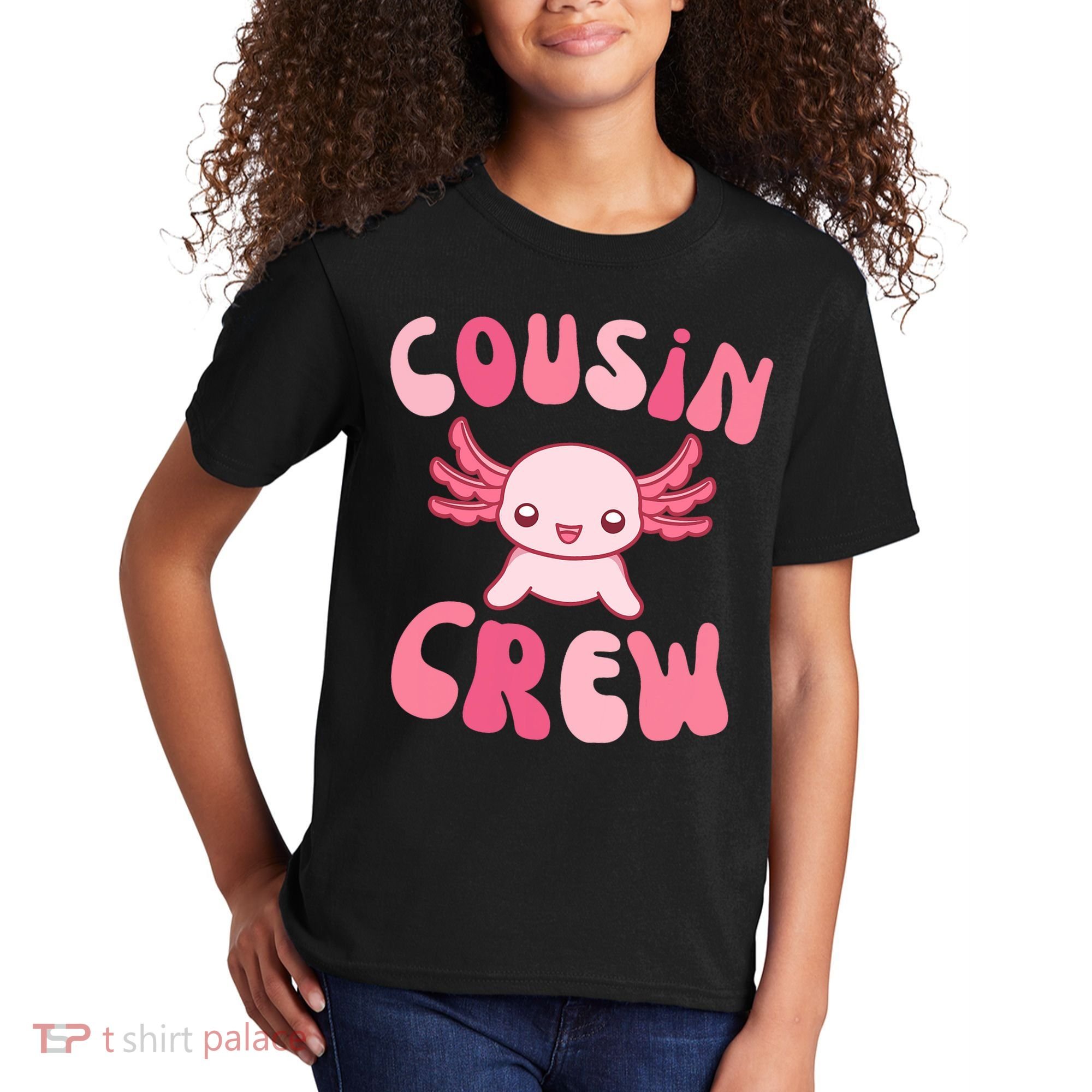 Cousin Crew Axolotl Lover Matching Family  Kids T-Shirt