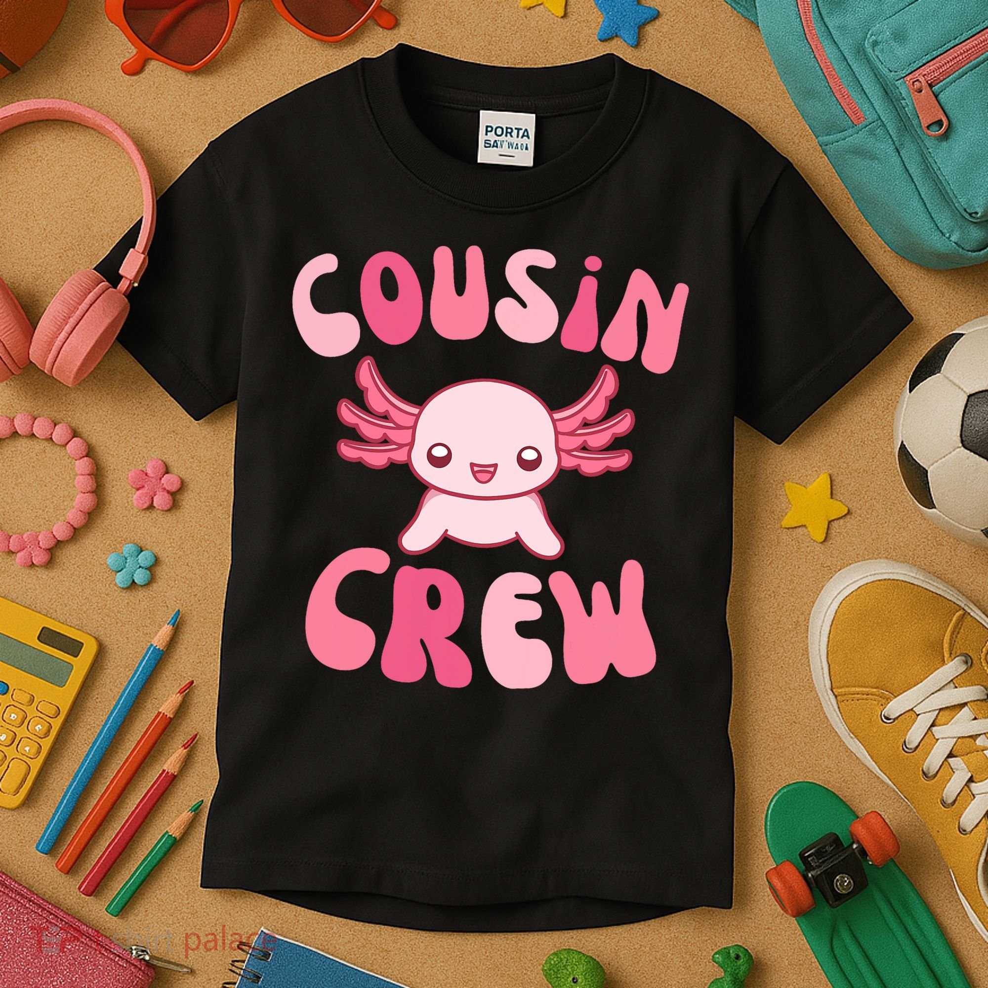 Cousin Crew Axolotl Lover Matching Family  Kids T-Shirt