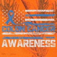 Colon Cancer Awareness Month American Flag Ribbon Kati Licensed 12" Camo Cuffed Beanie thumb 2
