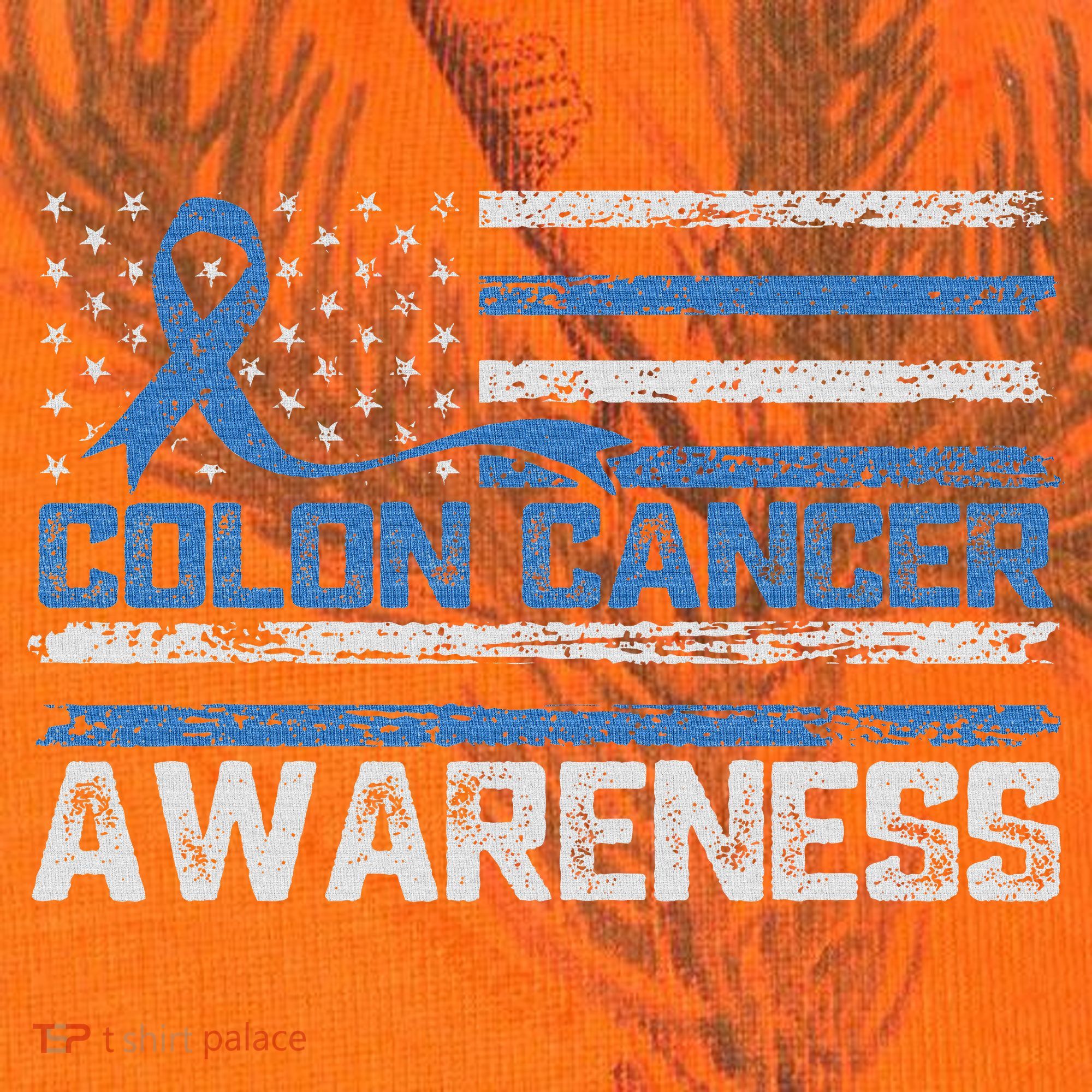 Colon Cancer Awareness Month American Flag Ribbon Kati Licensed 12" Camo Cuffed Beanie