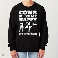 Cool Cow Art For Cow Farmer Dairy Cows Farm Animal Women's Sweatshirt thumb 0