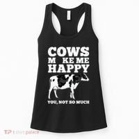 Cool Cow Art For Cow Farmer Dairy Cows Farm Animal Women's Tank Top thumb 0