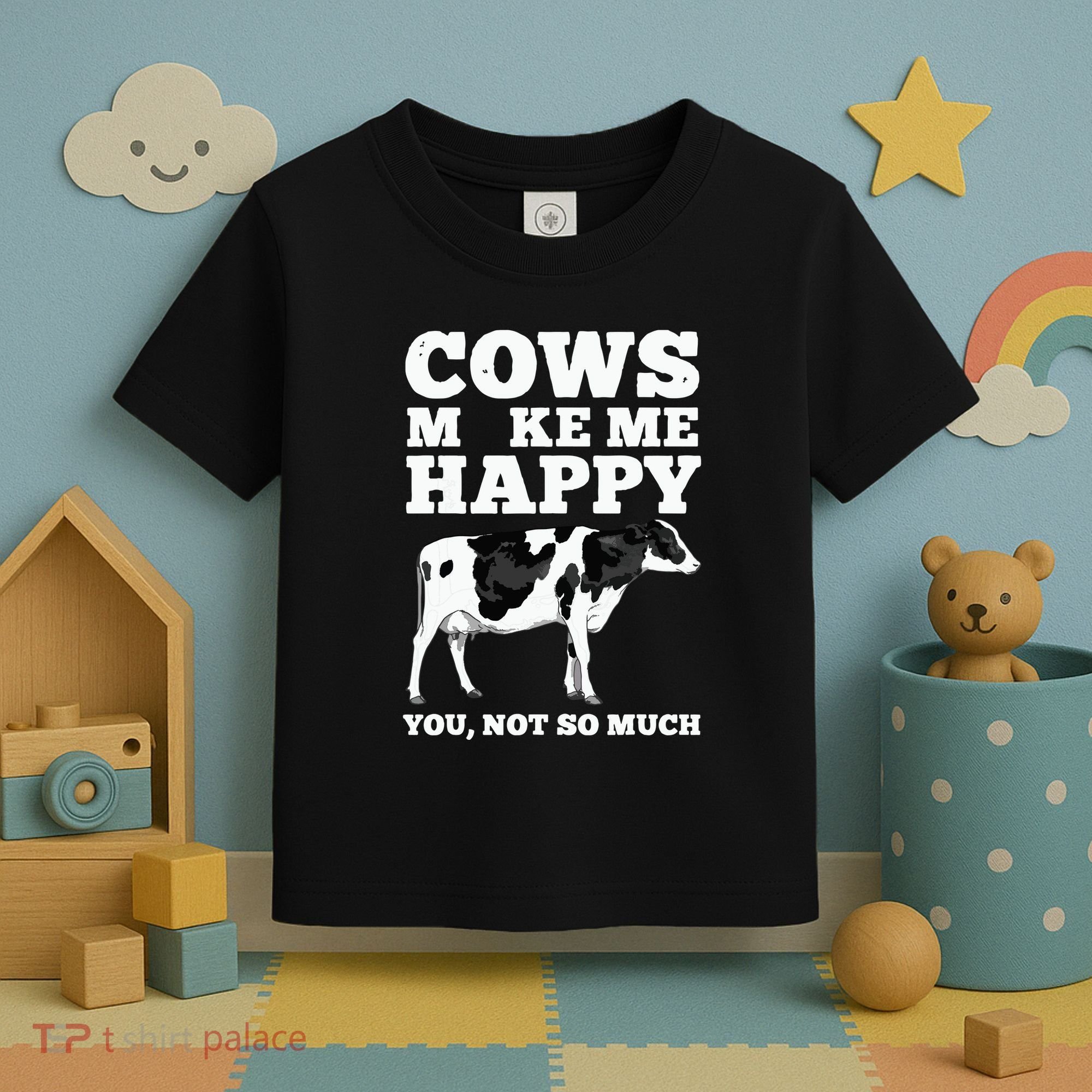 Cool Cow Art For Cow Farmer Dairy Cows Farm Animal Toddler T-Shirt