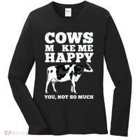 Cool Cow Art For Cow Farmer Dairy Cows Farm Animal Women's Long Sleeve Shirt thumb 0