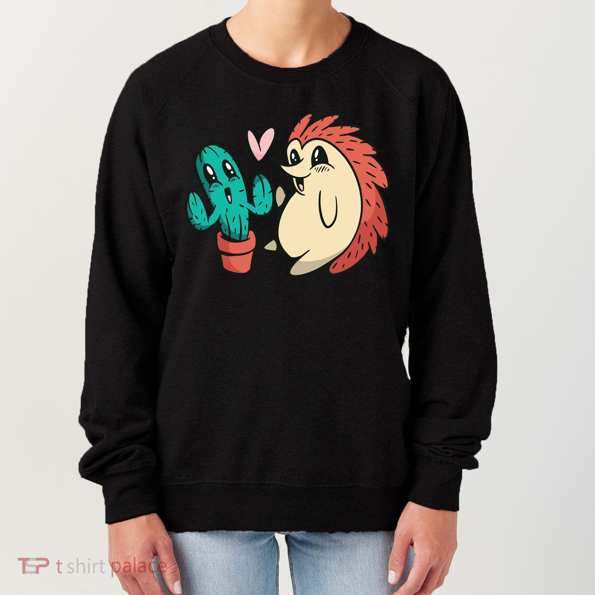 Cute Cactus And Hedgehog Women's Sweatshirt