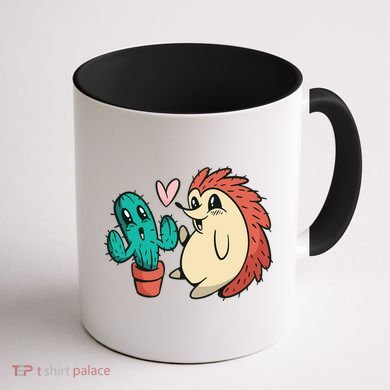Cute Cactus And Hedgehog Coffee Mug back