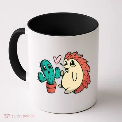Cute Cactus And Hedgehog Coffee Mug