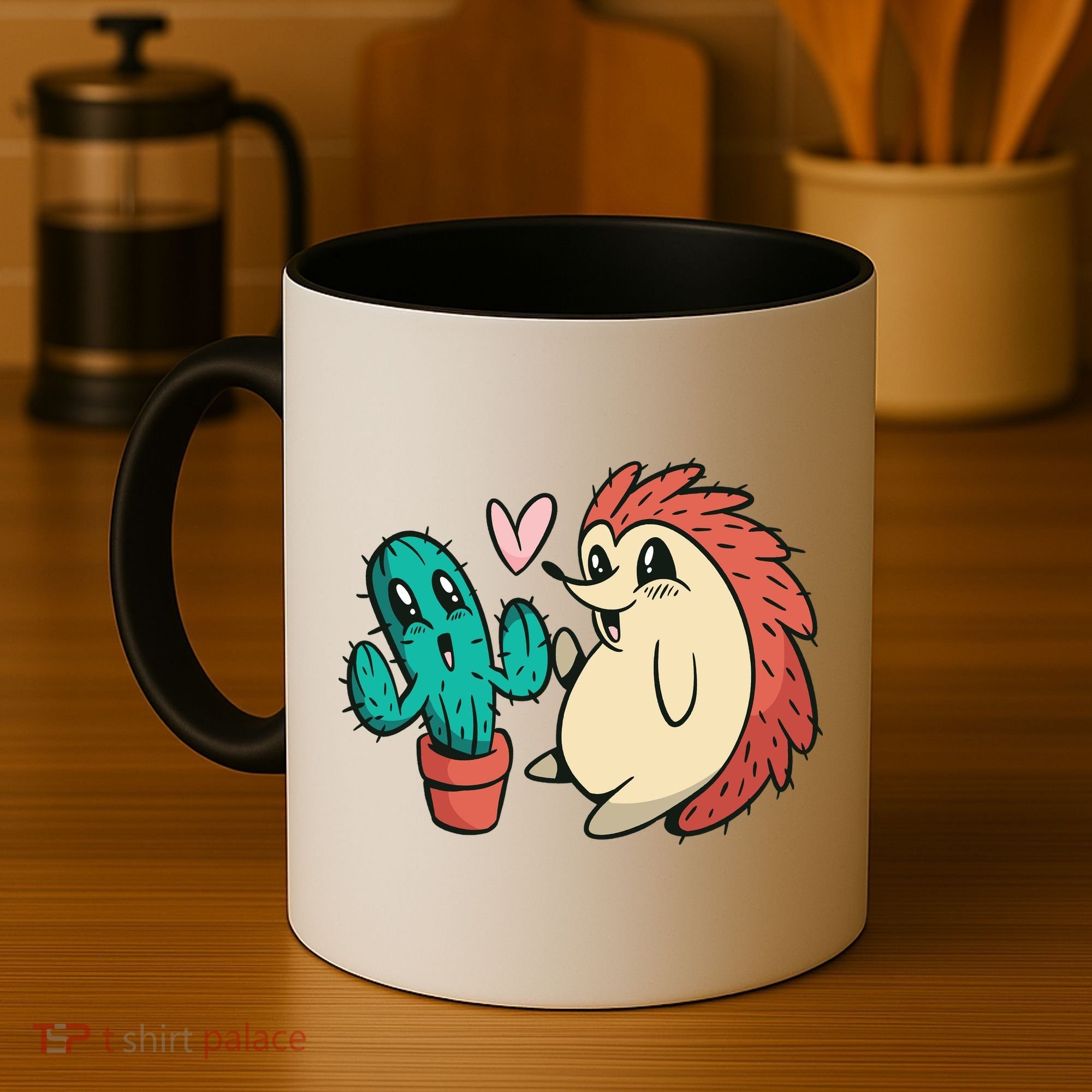 Cute Cactus And Hedgehog Coffee Mug