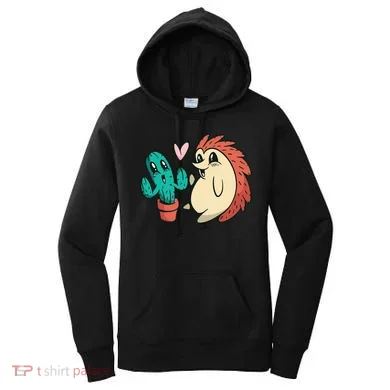 Cute Cactus And Hedgehog Women's Hoodie