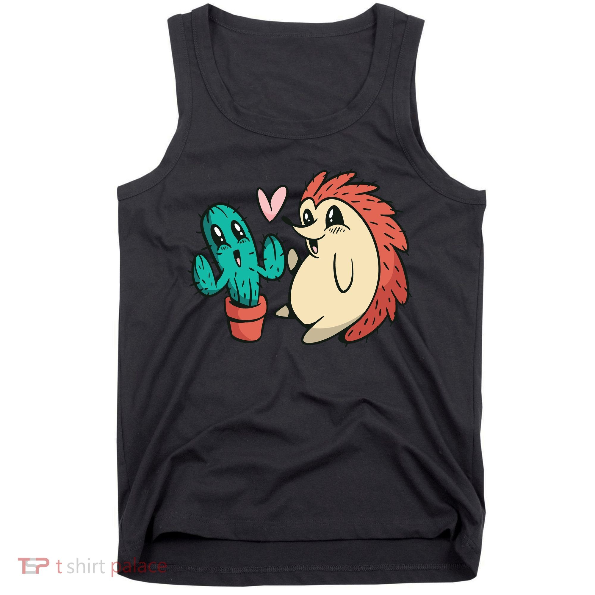 Cute Cactus And Hedgehog Tank Top