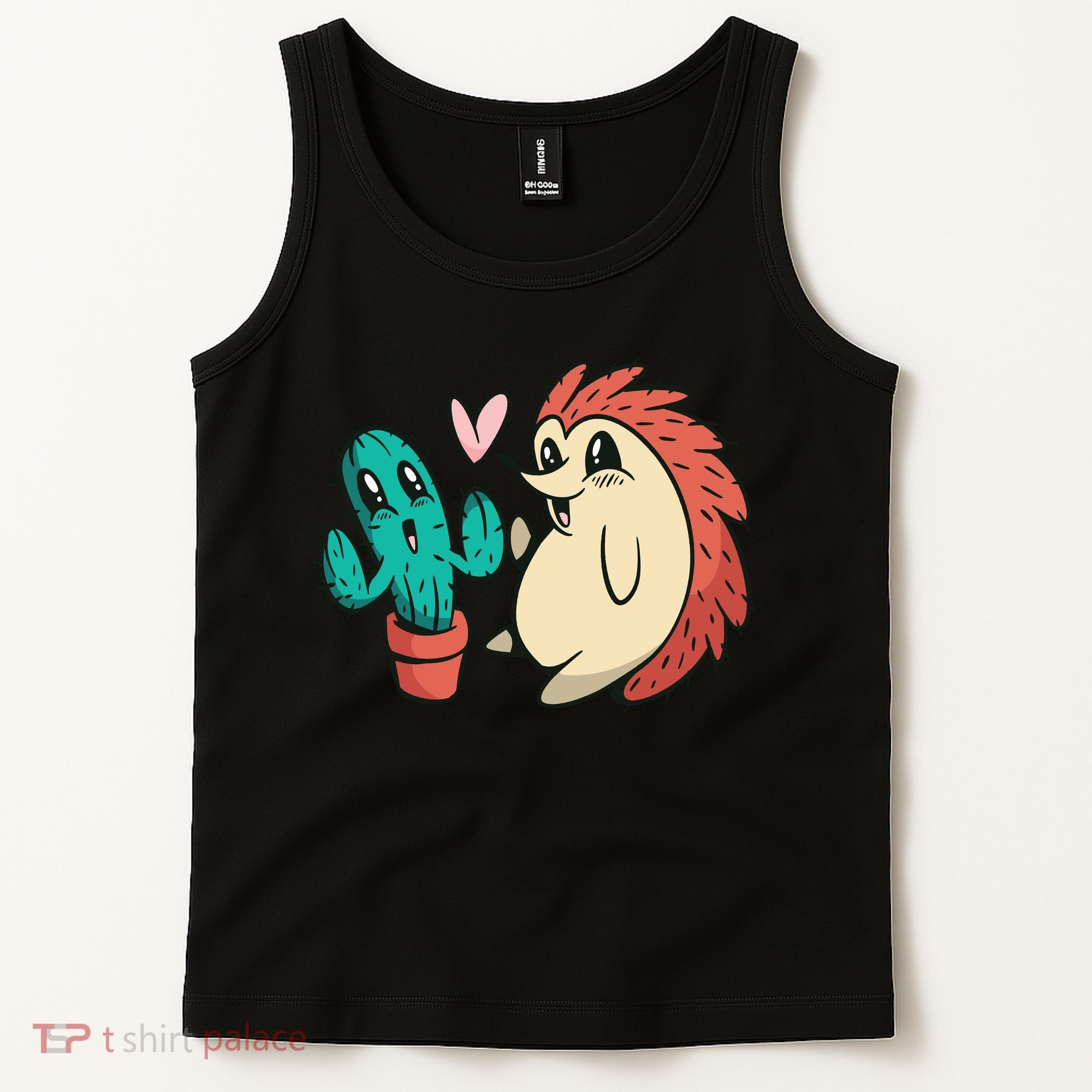 Cute Cactus And Hedgehog Tank Top