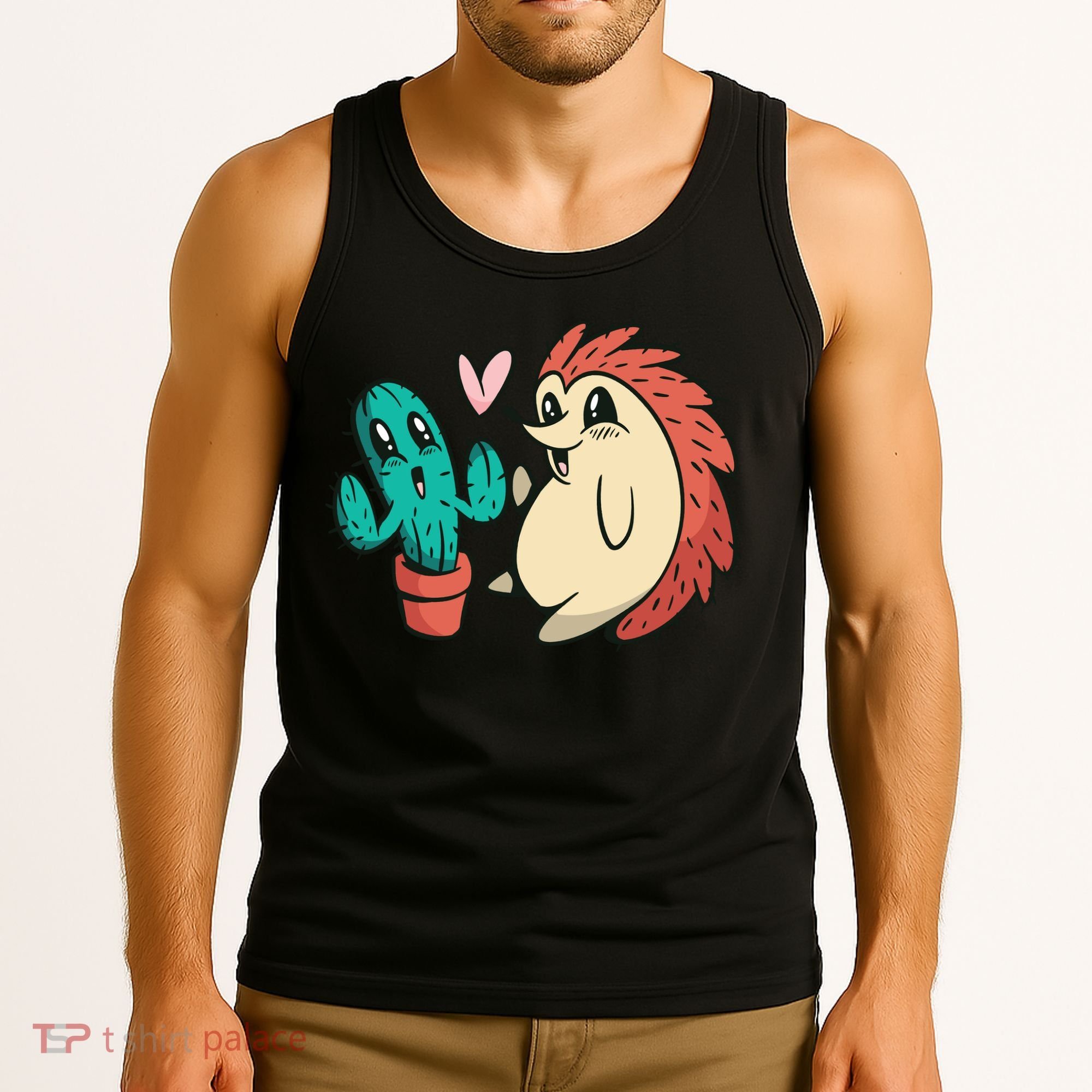Cute Cactus And Hedgehog Tank Top