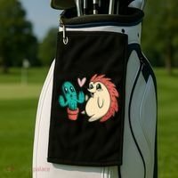 Cute Cactus And Hedgehog Golf Towel thumb 2