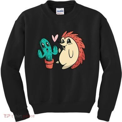 Cute Cactus And Hedgehog Kids Sweatshirt