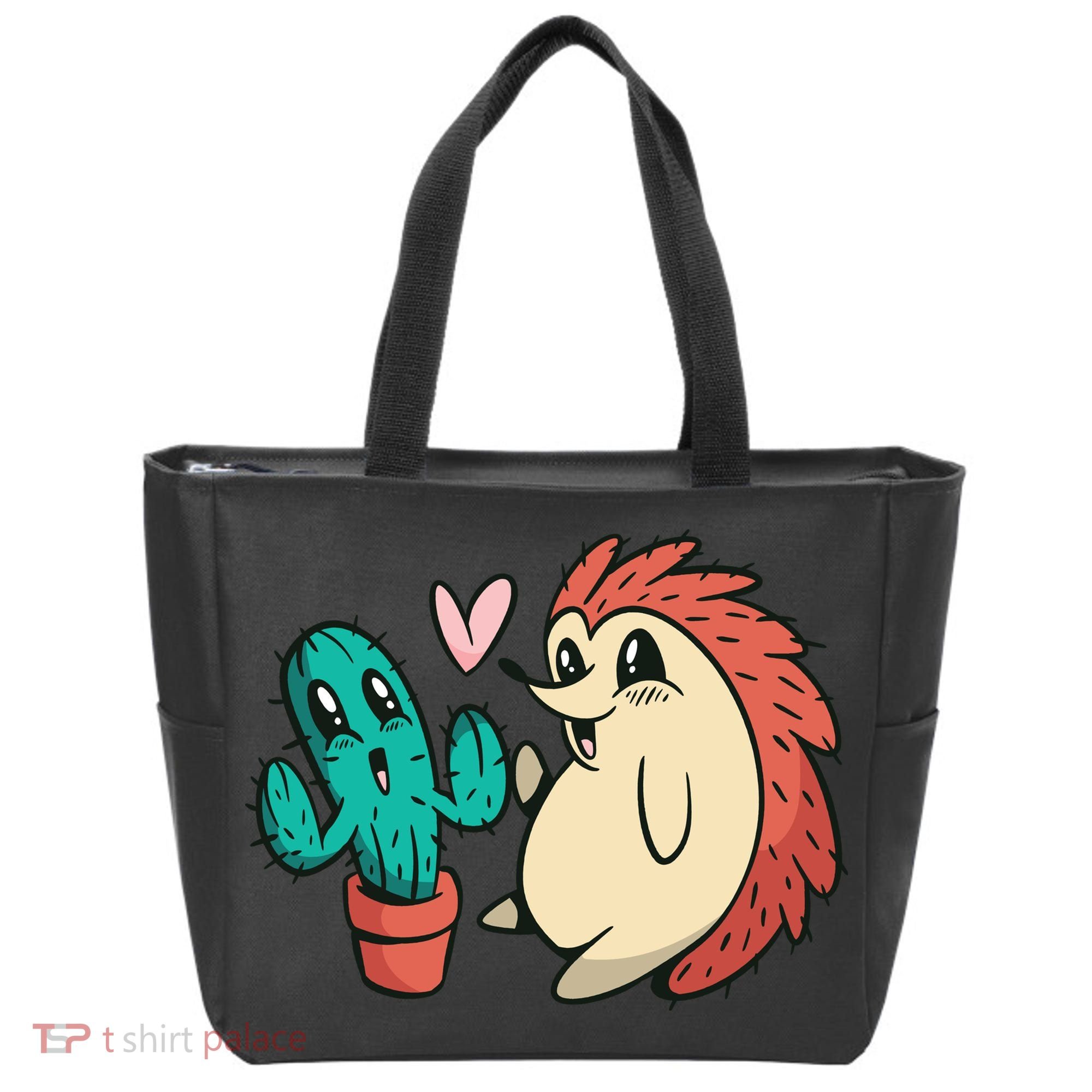 Cute Cactus And Hedgehog Tote Bag