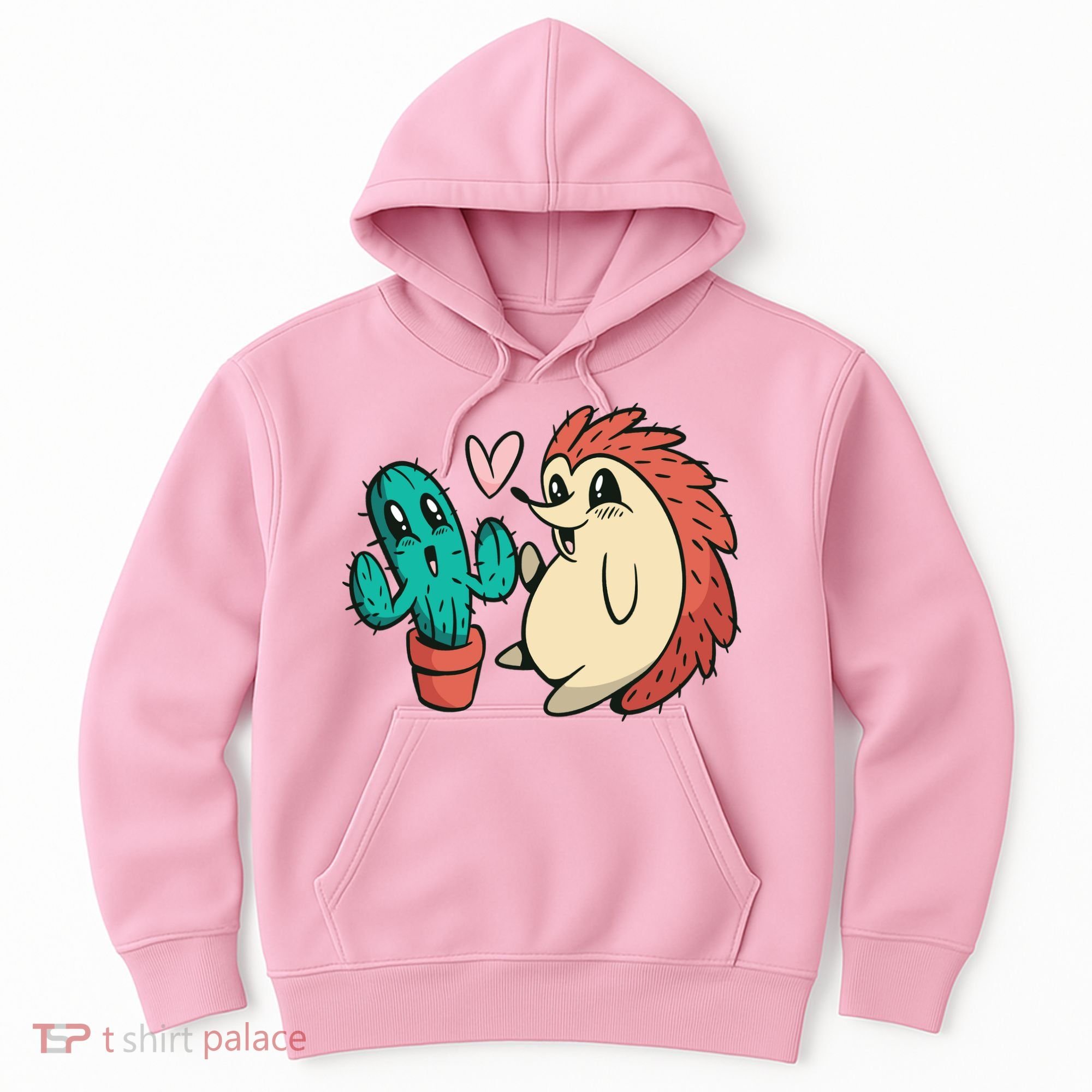 Cute Cactus And Hedgehog Hoodie
