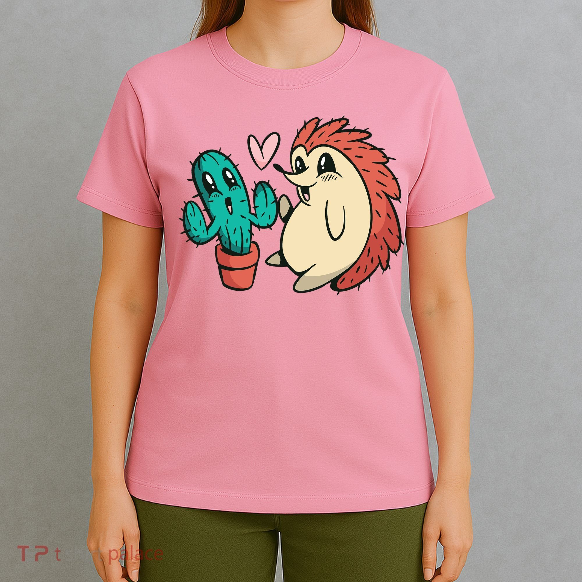 Cute Cactus And Hedgehog T-Shirt