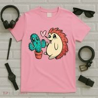 Cute Cactus And Hedgehog T-Shirt thumb 5