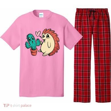 Cute Cactus And Hedgehog Pajama Set