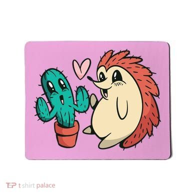 Cute Cactus And Hedgehog Mousepad