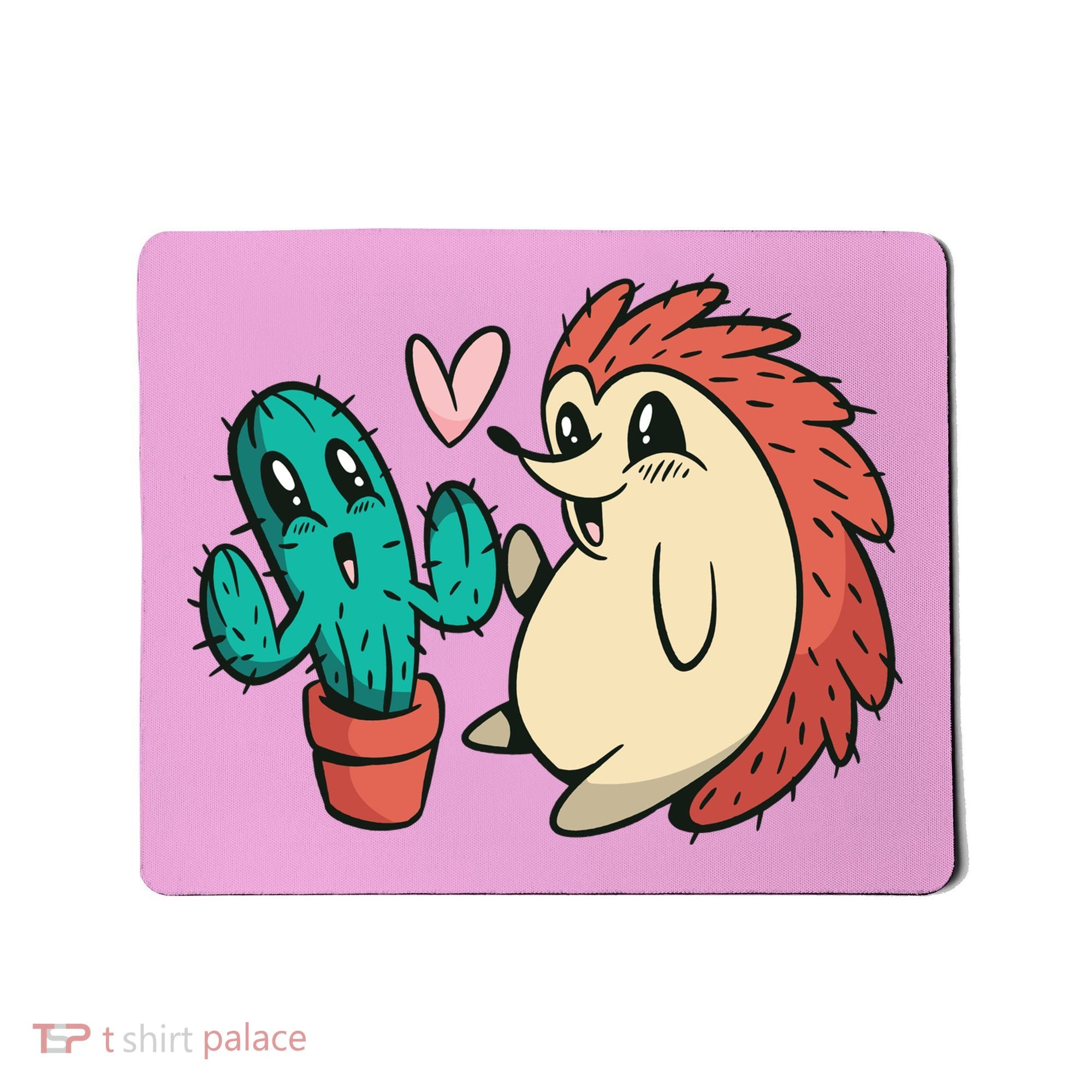 Cute Cactus And Hedgehog Mousepad