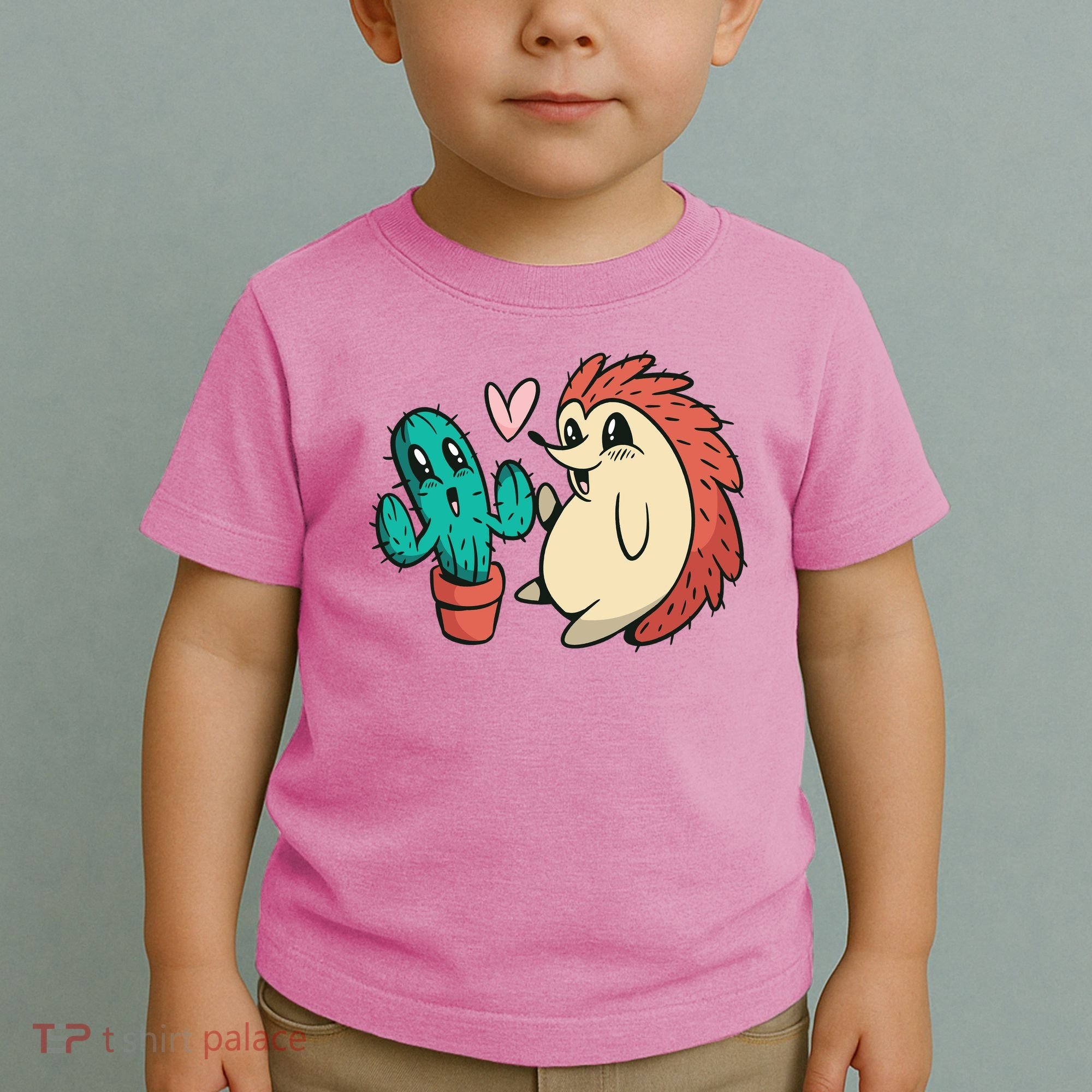 Cute Cactus And Hedgehog Toddler T-Shirt