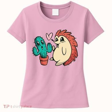 Cute Cactus And Hedgehog Women's T-Shirt