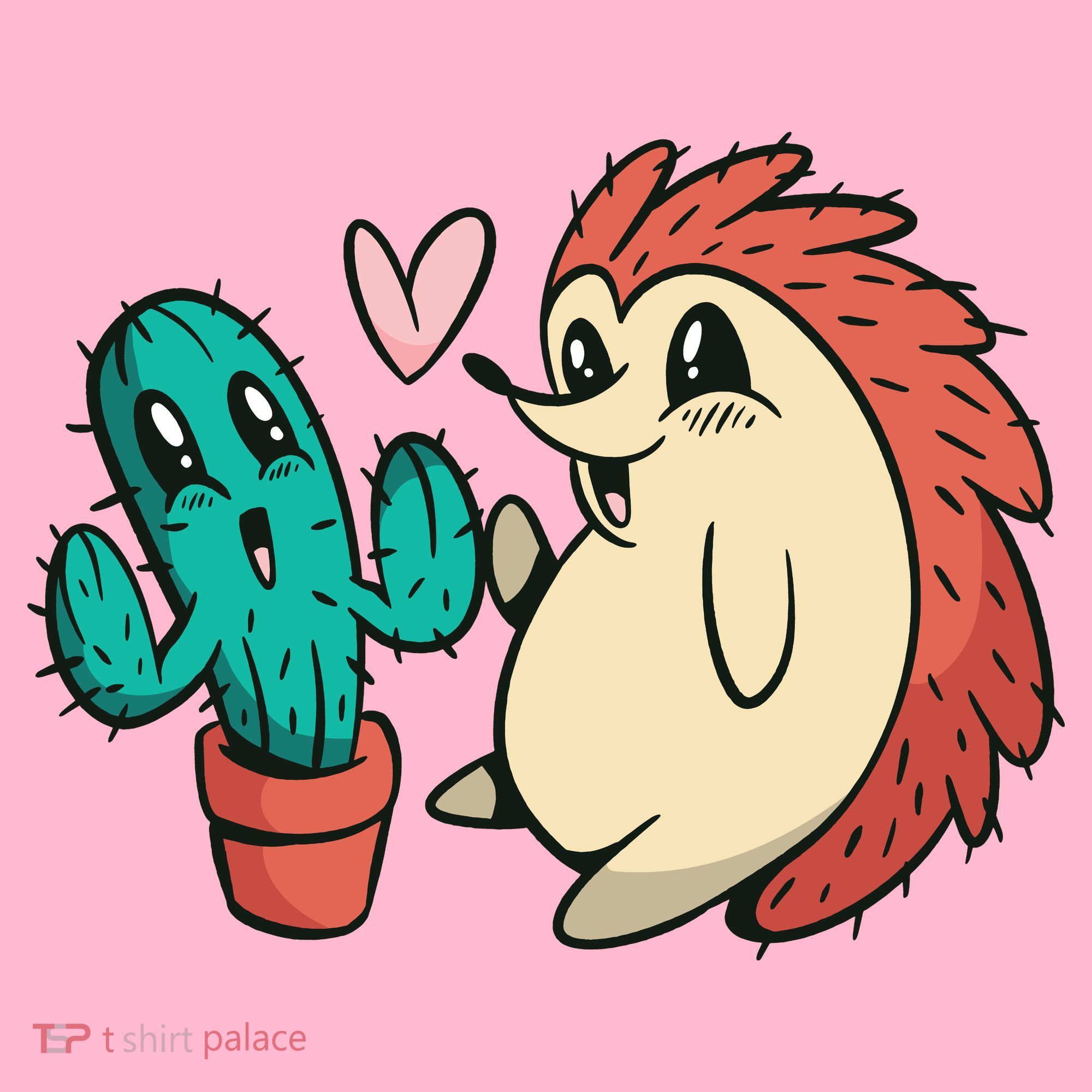 Cute Cactus And Hedgehog Women's T-Shirt