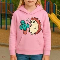 Cute Cactus And Hedgehog Kids Hoodie thumb 3