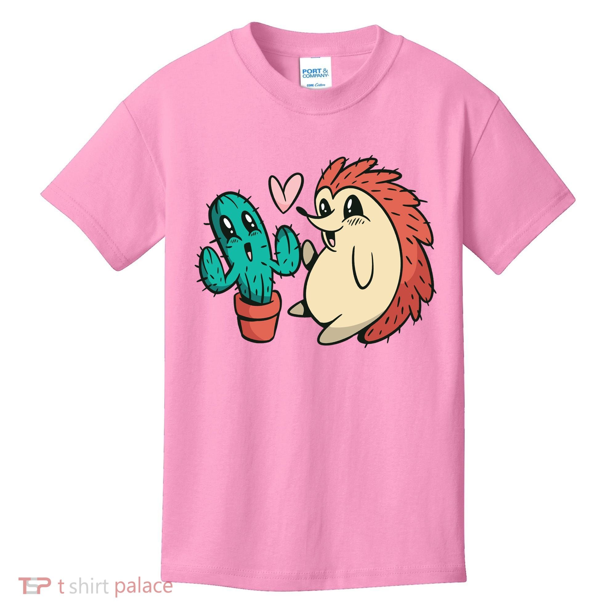 Cute Cactus And Hedgehog Kids T-Shirt