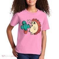 Cute Cactus And Hedgehog Kids T-Shirt thumb 2