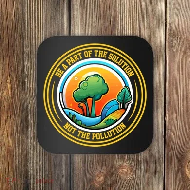 Climate Change Awareness Emblem Coaster