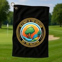 Climate Change Awareness Emblem Golf Towel thumb 1