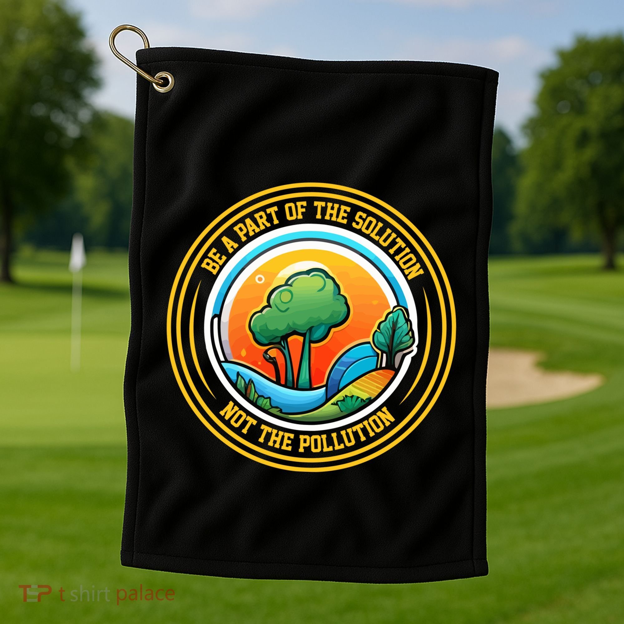 Climate Change Awareness Emblem Golf Towel