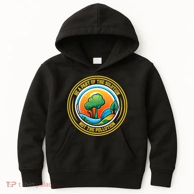 Climate Change Awareness Emblem Kids Hoodie